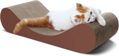 ScratchMe Cat Scratcher Cardboard Lounge Bed Cat Scratching Post with