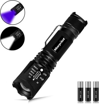 Keenstone 2 in 1 UV Flashlight LED Tactical Flashlight Handheld Black