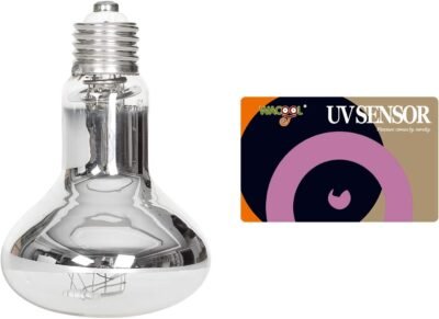 WACOOL UVA UVB Reptile Light 75W & UV Tester Kit Self-ballasted Vapor