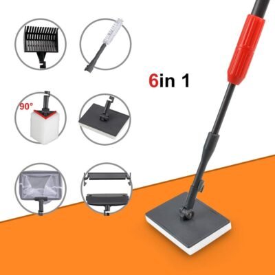 UPETTOOLS Aquarium Cleaning Tool 6 in 1 Fish Tank Cleaning Kit Algae