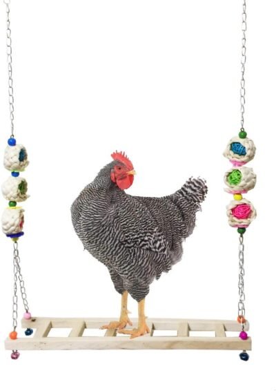 Vehomy Chicken Ladder Swing Chicken Perch Chicken Wood Stand Chicken