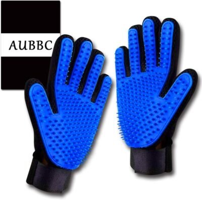 AUBBC Pet Grooming Glove 2 PCS Upgraded 259 Soft Pet Hair Remover
