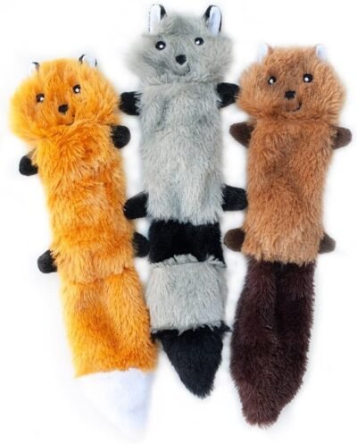 ZippyPaws - Skinny Peltz No Stuffing Squeaky Plush Dog Toy Fox