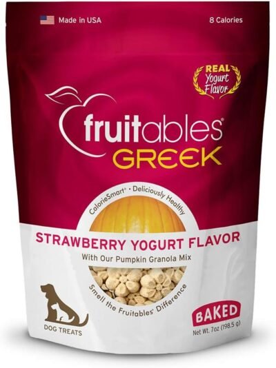 Fruitables Greek Strawberry Yogurt Crunchy Dog Treats