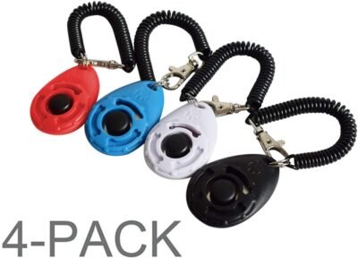Ruconla- 4 Pack Dog Training Clicker with Wrist Strap Pet Training