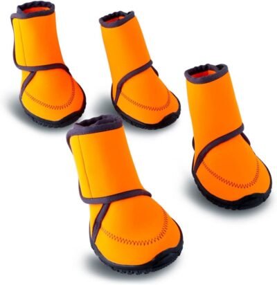 HaveGet Waterproof Dog Shoes Adjustable Straps and Rugged Anti-Slip
