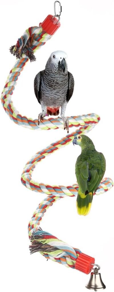 Jusney The Large Parrot Cage Toys 63 Inch Rope Bungee Climbing