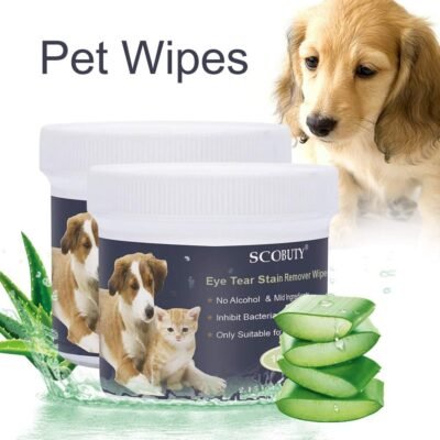 SCOBUTY Pet WipesPet Eye WipesPet Tear Stain WipesNatural Tear Eye