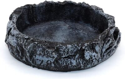SLSON Reptile Feeder Resin Feeding Bowl for Terraium Food & Water
