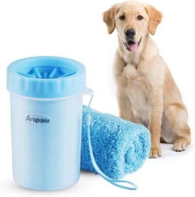 Dog Paw Cleaner Anipaw 2-in-1 Silicone Dog Paw Washer Cup with Towel