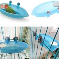 Bird Bath with Mirror Toy for Pet Small Medium Parrot Parakeet