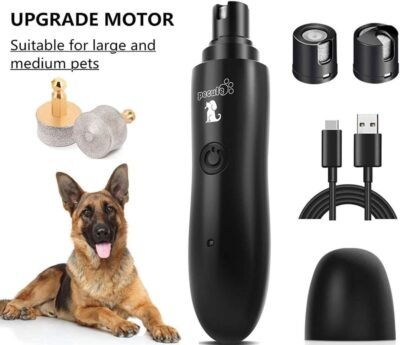 Pecute Large Dog Nail Grinder Rechargeable Electric Dog Nail Trimmer