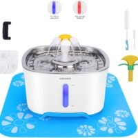 Elliptical Pet Fountain Stainless Steel Top and Intelligent Auto