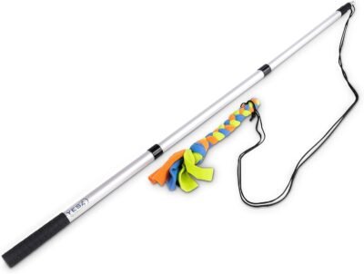 Flirt Pole for Dogs with Safe & Strong Non-Bungee Cord - Durable