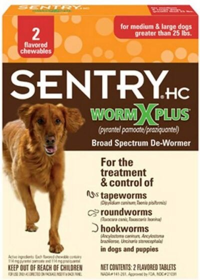 Sentry HC 7 Way De-Wormer for Medium & Large Dogs 2 Count