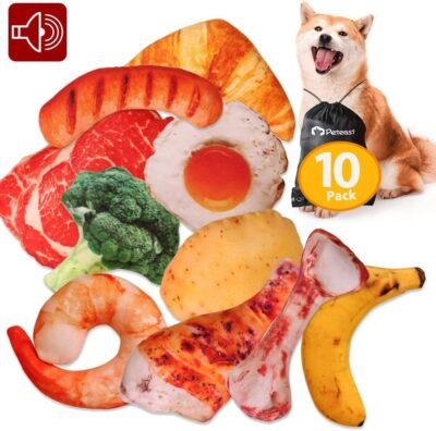 Peteast Dog Squeaky Toys Plush Dog Toy Pack Stuffed Puppy Chew Toys