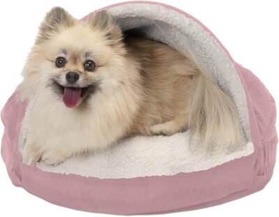 Furhaven Pet Dog Bed Therapeutic Round Cuddle Nest Snuggery Burrow