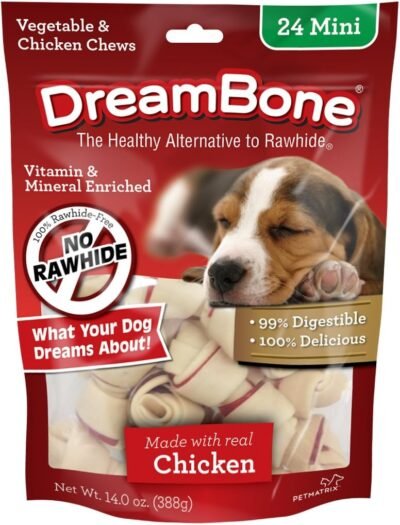 DreamBone Mini Bones Dog Chews with Real Chicken Rawhide-Free Chews