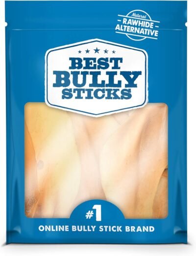 Best Bully Sticks 100 Natural Cow Ear Dog Treats 15 Pack