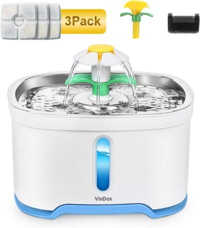 VinDox Cat Water Fountain 84oz25L Pet Water Fountain Stainless Steel