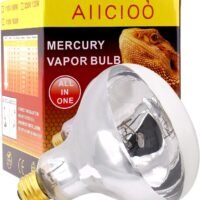 AIICIOO Mercury Vapor Bulb Reptile Bulbs- 100W Reptile U-VB Light Sun