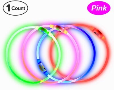 BSEEN LED Dog Collar USB Rechargeable Glowing pet Dog Collar for