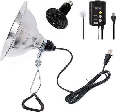 Simple Deluxe 100W Reptile Heat Bulb & 150W Clamp Light with 85'