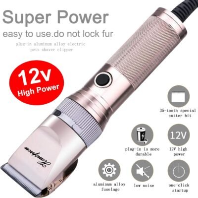 Hansprou Dog Shaver Clippers High Power Dog Clipper Low Noise Plug-in