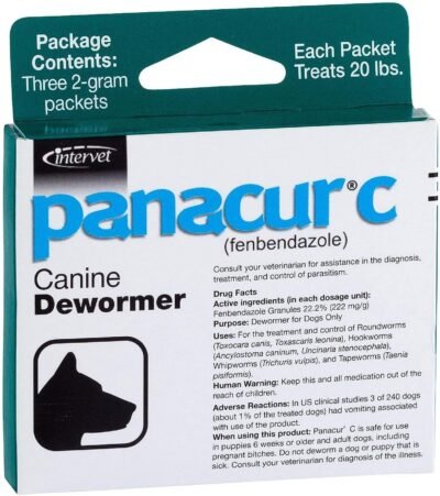 Panacur C Canine Dewormer Dogs 2 Gram Each Packet Treats 20 lbs 3