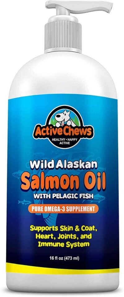 Wild Alaskan Salmon Oil for Dogs - Natural Fish Oil for Dogs & Omega