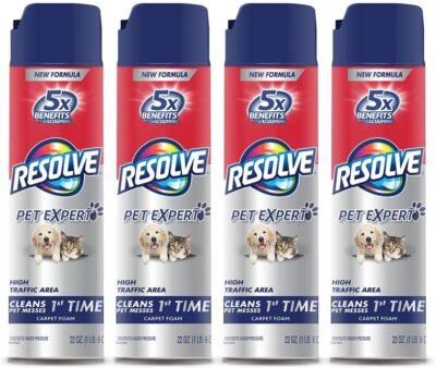 Resolve Pet High Traffic Carpet Foam 88 oz 4 Cans x 22 oz Cleans