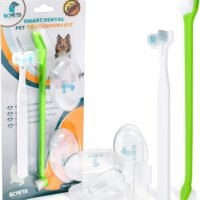 BC Pets Dog Toothbrush for Dogs & Cats - Dog Dental Care Kit with 2 x