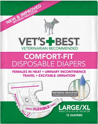 Vet's Best Comfort Fit Dog Diapers Disposable Female Dog Diapers