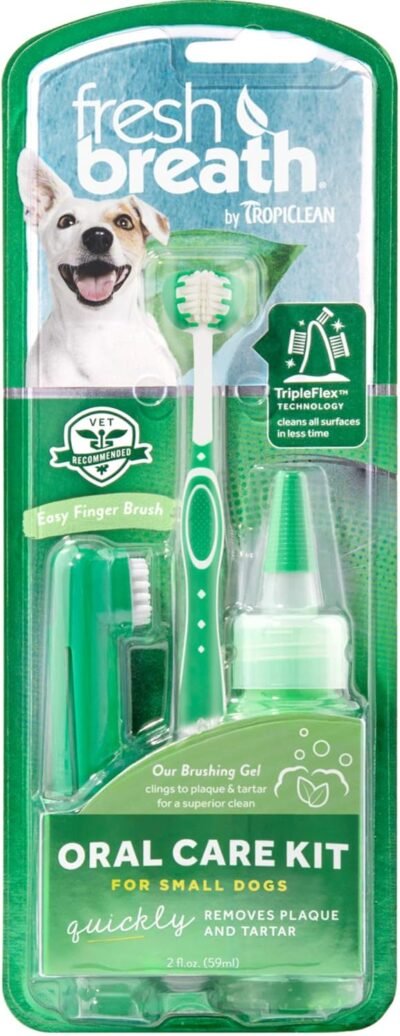 Fresh Breath by TropiClean Oral Care Kit for Pets Small Made in USA