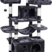 BEWISHOME Large Cat Tree Condo with Sisal Scratching Posts Perches