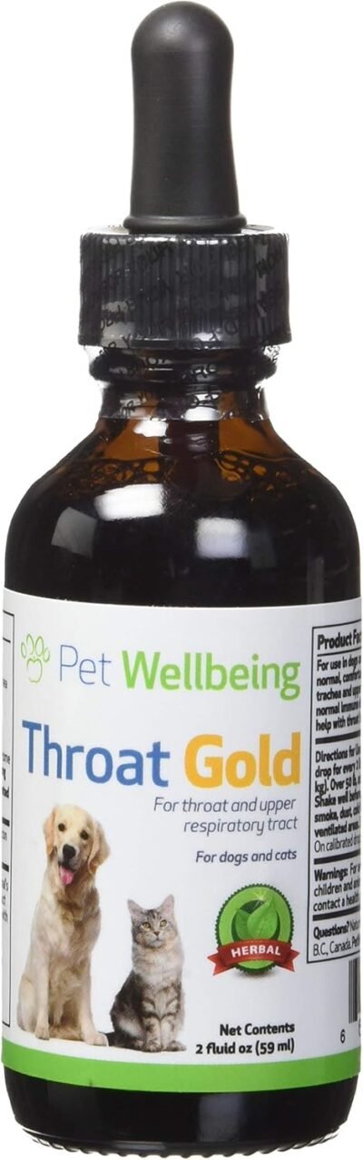 Pet Wellbeing Throat Gold for Dogs - Natural Herbal Cough Throat and