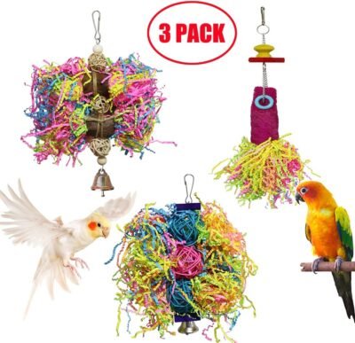 BWOGUE Bird Chewing Toys Parrot Shredder Toy Shred Foraging Hanging