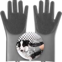 Aufew Magic Pet Grooming Gloves Dog Bathing Shampoo Brush Heat