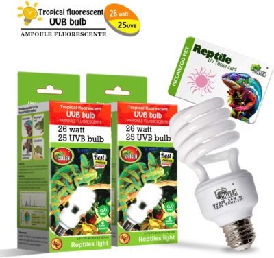 CULLEN 2 Pack Reptile UVB Light50UVB Compact Fluorescent Bulb with UV