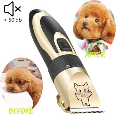 Dog Grooming Kit Clippers Low Noise Electric Quiet Rechargeable