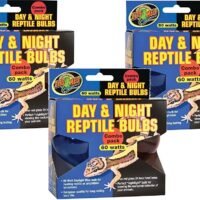 3 Packages Zoo Med Day and Night Reptile 60 Watt Bulbs Combo Pack