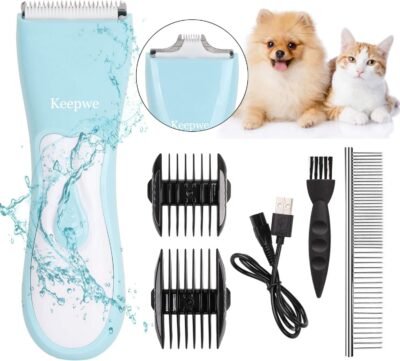 Keepwe Dog Clippers Washable 2 in 1 Dog Grooming Kit with Double