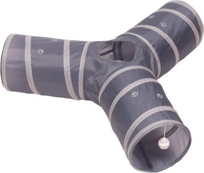 Prosper Pet Cat Tunnel - Collapsible 3 Way Play Toy - Tube Fun for