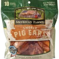 AMERICAN FARMS100 Raised and Made in The USA Smoked Pig Ears for Dogs