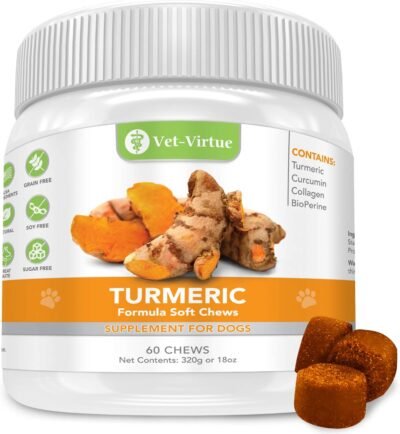 VET-VIRTUE Turmeric for Dogs- Organic Turmeric with Curcumin Dog
