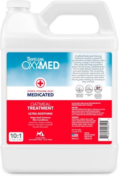 Tropiclean OxyMed Medicated Anti Itch Solutions for Pets Made in USA