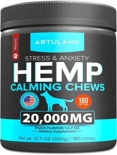 Hemp Calming Treats for Dogs - Made in USA - 180 Soft Dog Calming