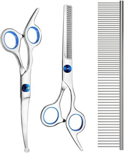 Petsvv 3 Pack Dog Grooming Scissors with Safety Round Tip Perfect