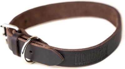 Mighty Paw Leather Dog Collar Super Soft Distressed Leather- Premium