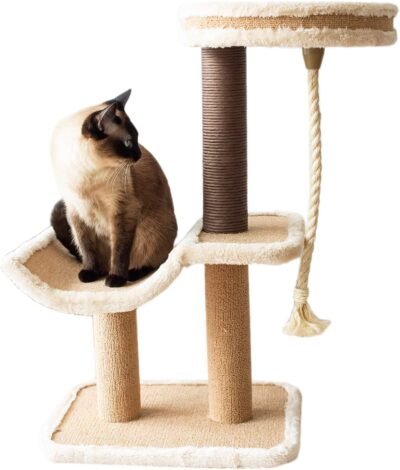 Catry Cat Tree Cradle Bed with Natural Sisal Scratching Posts and